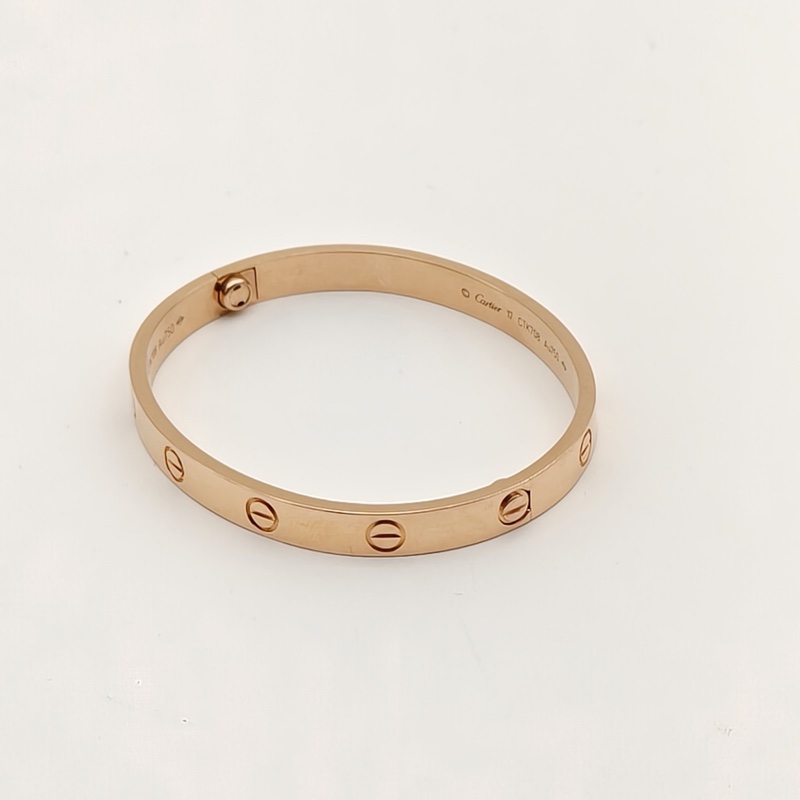 CARTIER LOVE寬版手鐲18K玫瑰金17號-2
