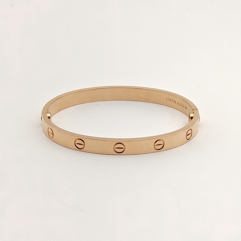 CARTIER LOVE寬版手鐲18K玫瑰金17號-3