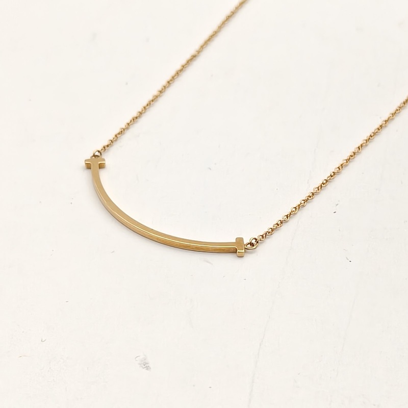 TIFFANY&CO TiffanyT微笑項鏈小號18K黃金項鏈-1