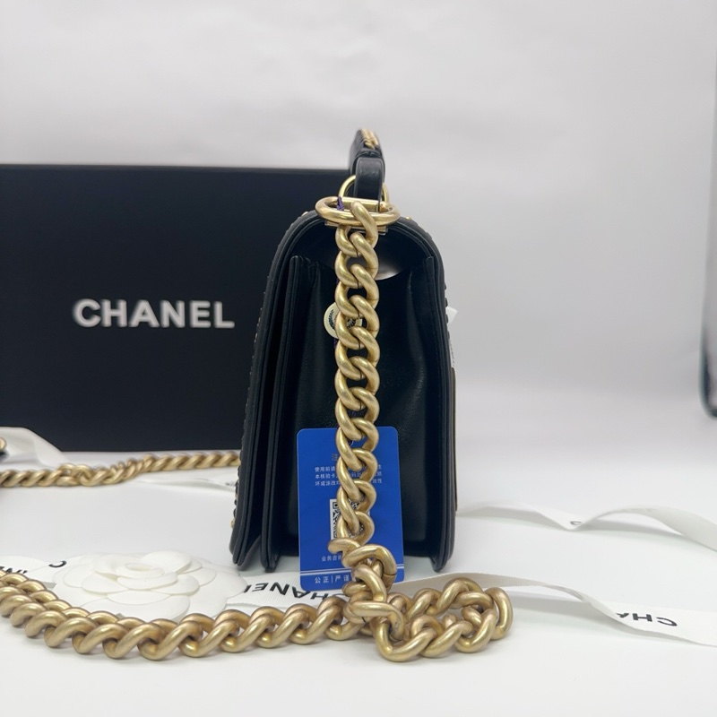 Chanel 香奈兒leboy 黑金 中號-1