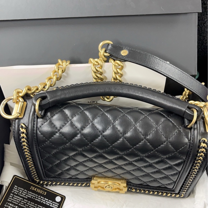 Chanel 香奈兒leboy 黑金 中號-4