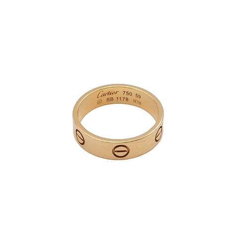 CARTIER LOVE18K金寬版戒指18K黃金59