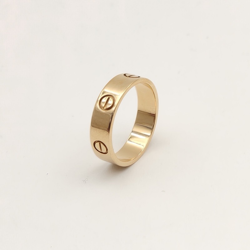 CARTIER LOVE18K金寬版戒指18K黃金59-3