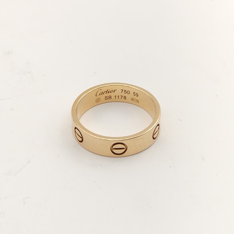 CARTIER LOVE18K金寬版戒指18K黃金59-4