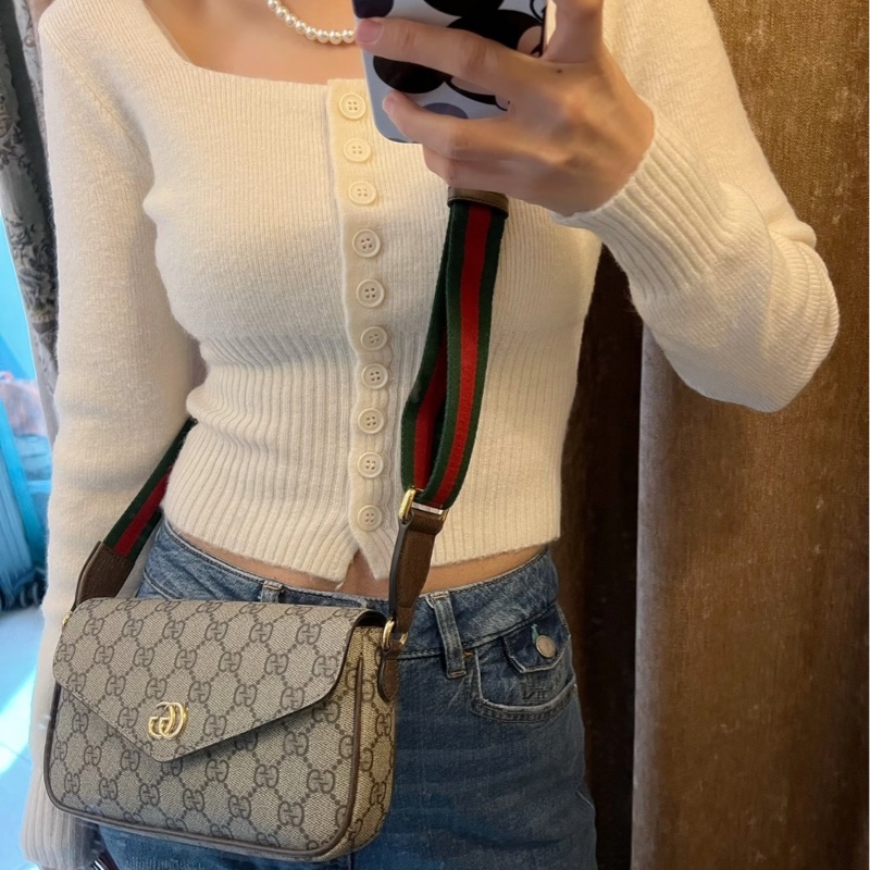 Gucci Ophidia系列 双G 老花信封包-4