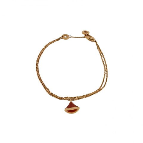 BVLGARI DIVASDREAM小扇子手鏈18K玫瑰金/紅玉髓S-M碼