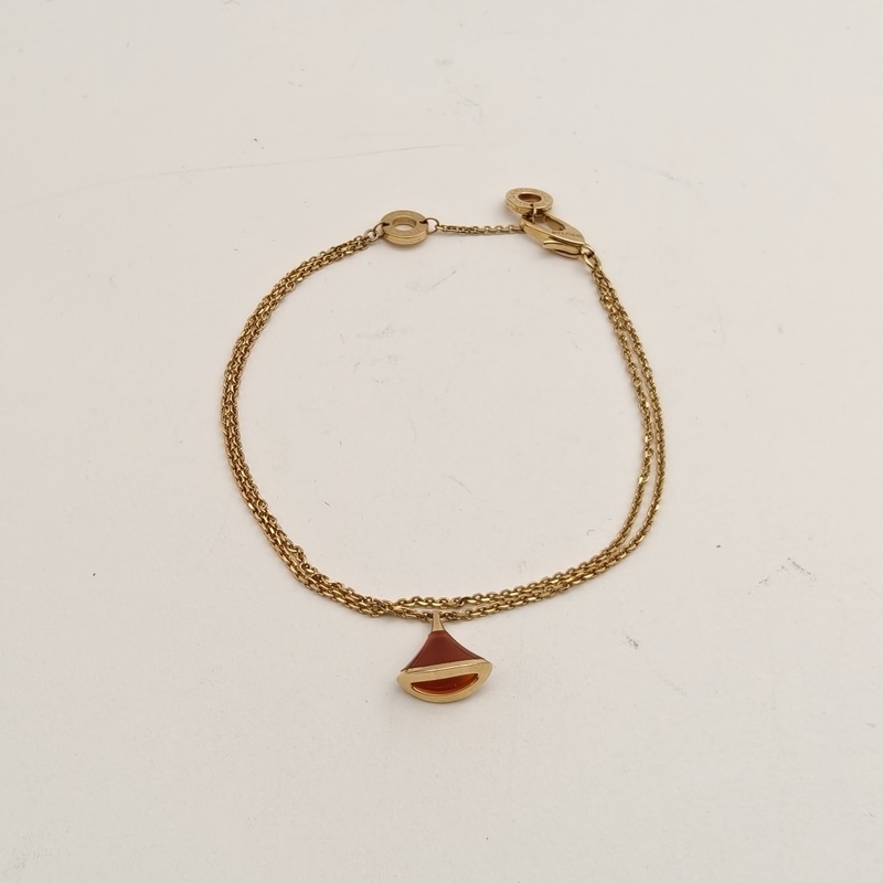 BVLGARI DIVASDREAM小扇子手鏈18K玫瑰金/紅玉髓S-M碼-1