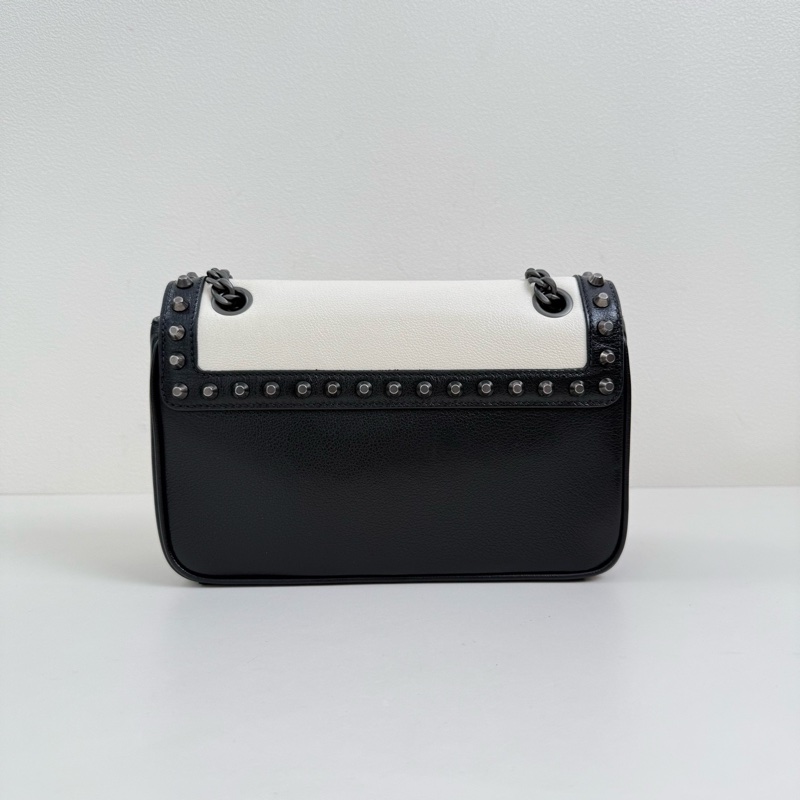 Prada/普拉達 牛皮黑白鏈條斜挎包-3