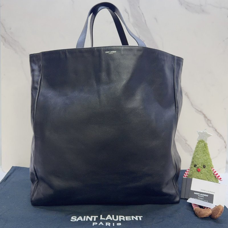 YSL 全皮革手提直立式托特包-0