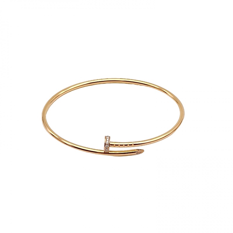 CARTIER JUSTEUNCLOU釘子20鑽細版手鐲18K玫瑰金/鑽石19號-0