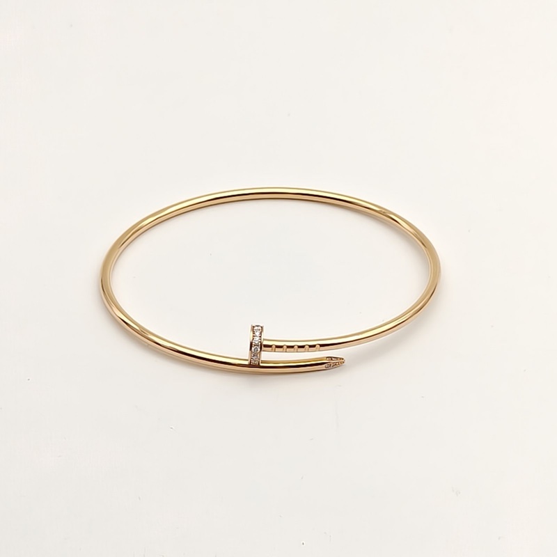 CARTIER JUSTEUNCLOU釘子20鑽細版手鐲18K玫瑰金/鑽石19號-1
