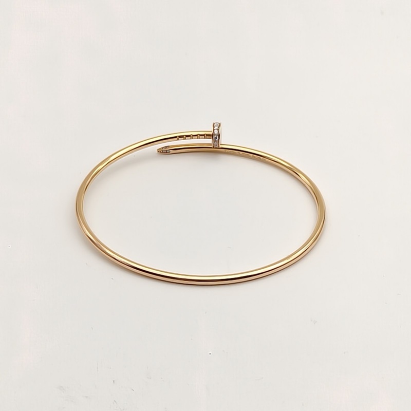 CARTIER JUSTEUNCLOU釘子20鑽細版手鐲18K玫瑰金/鑽石19號-3