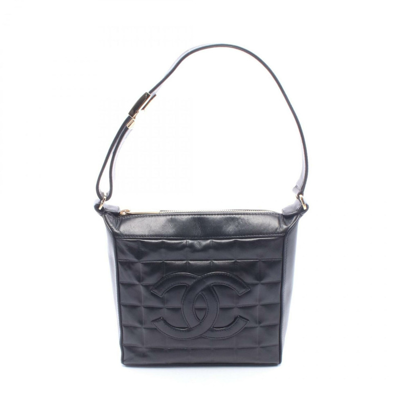 香奈兒巧克力棒單肩包/手提包,羊皮,女士,黑色-0