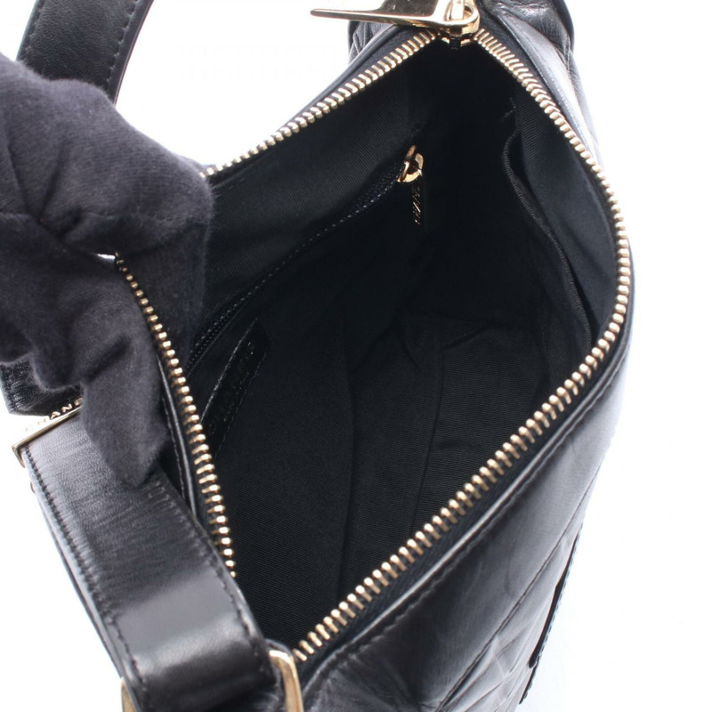 香奈兒巧克力棒單肩包/手提包,羊皮,女士,黑色-2