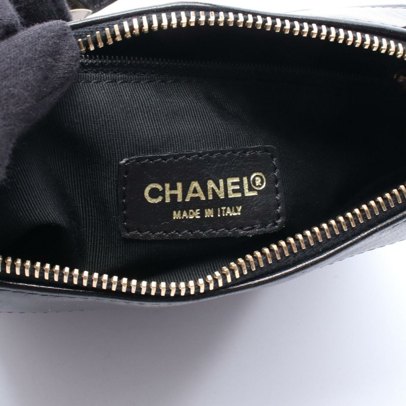 香奈兒巧克力棒單肩包/手提包,羊皮,女士,黑色-3