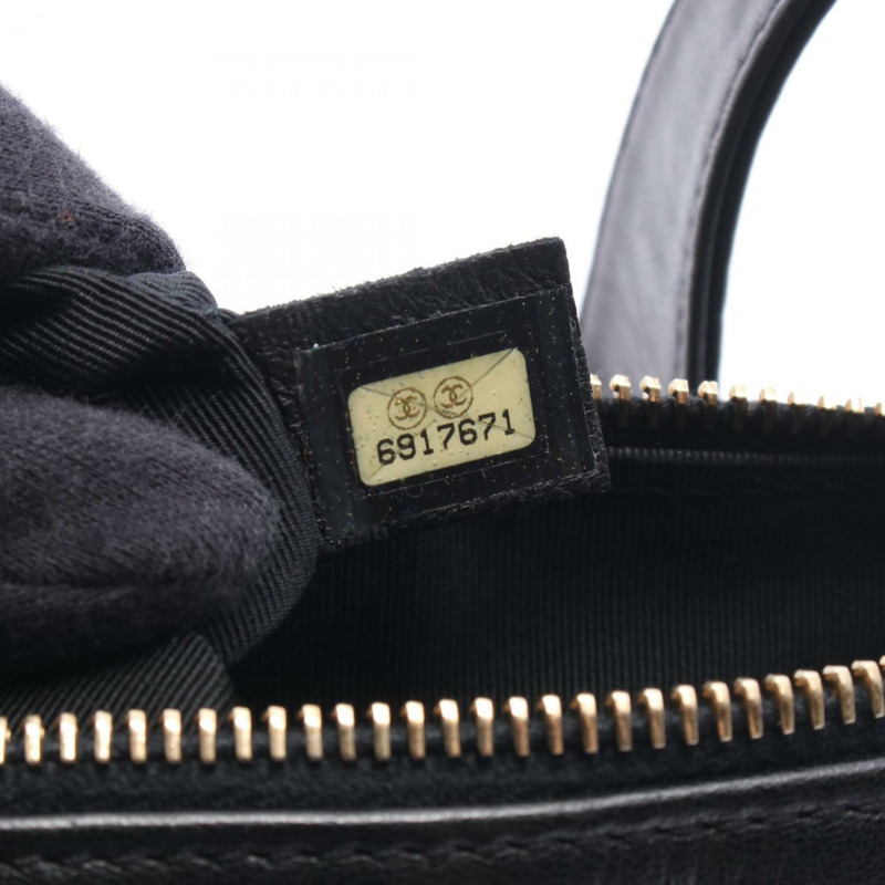 香奈兒巧克力棒單肩包/手提包,羊皮,女士,黑色-4