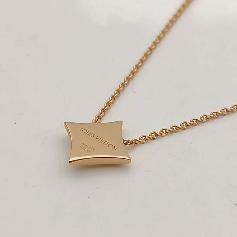 LOUIS VUITTON 18K玫瑰金四葉草貝母項鏈18K-2