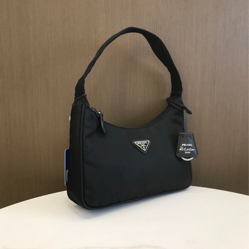 PRADA普拉達hobo 黑色 腋下包手提單肩包-3