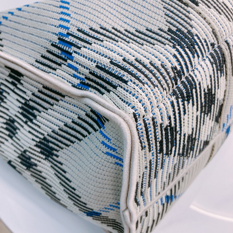 MS0622 Burberry 博柏利 巴寶莉 帆布毛織 手提大包 灰色 亂紋 復古金扣 Check Knitted Tote Bag Medium 40cm Canvas Grey x GHW-7