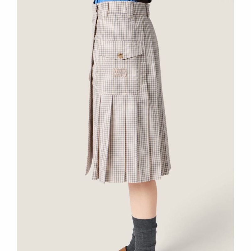 Miu Miu 女士 格紋半身裙IT-36 IT-38 IT-40 IT-42 IT-44碼-4