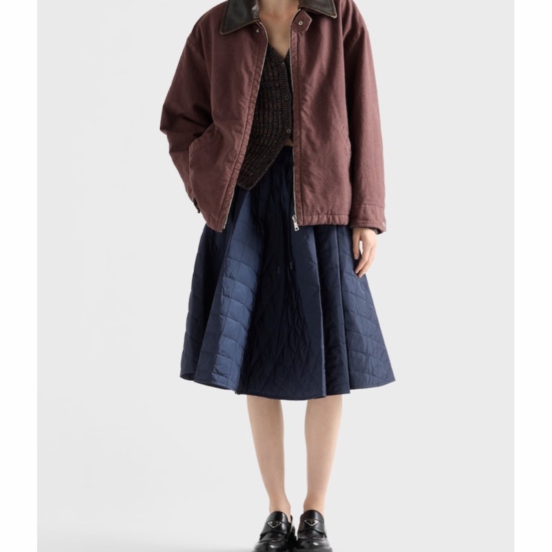 Prada 女士 Re-Nylon 圓裙IT-36 IT-38 IT-40 IT-42 IT-44碼模特身高180CM，穿38碼-2