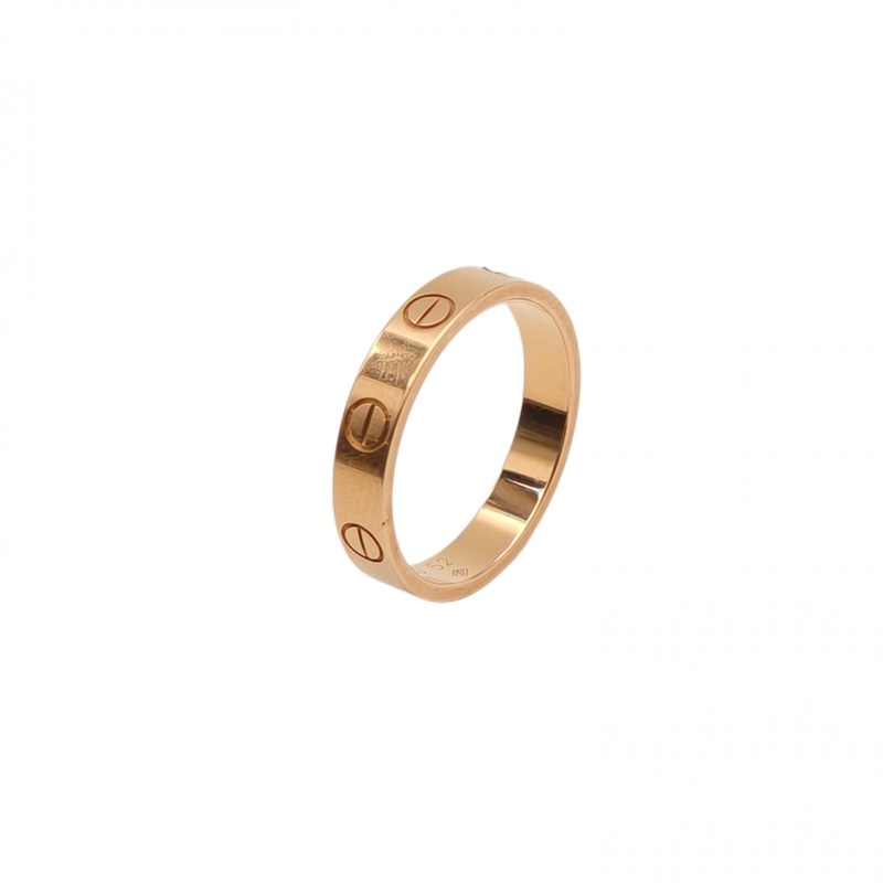 CARTIER LOVE18K金窄版戒指18K玫瑰金52-0
