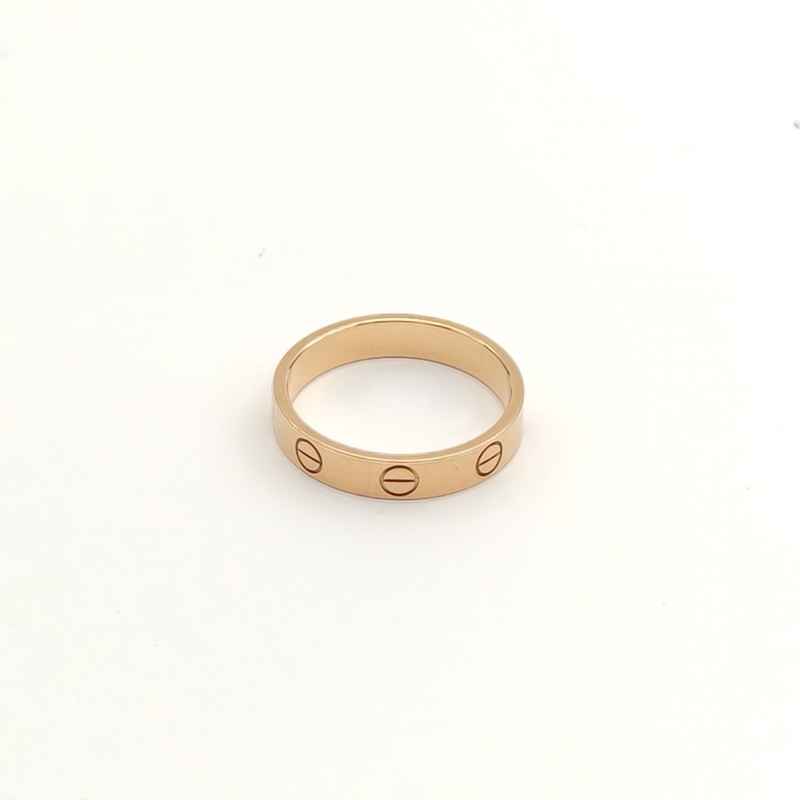 CARTIER LOVE18K金窄版戒指18K玫瑰金52-1