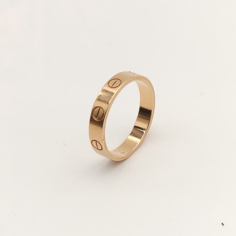 CARTIER LOVE18K金窄版戒指18K玫瑰金52-3