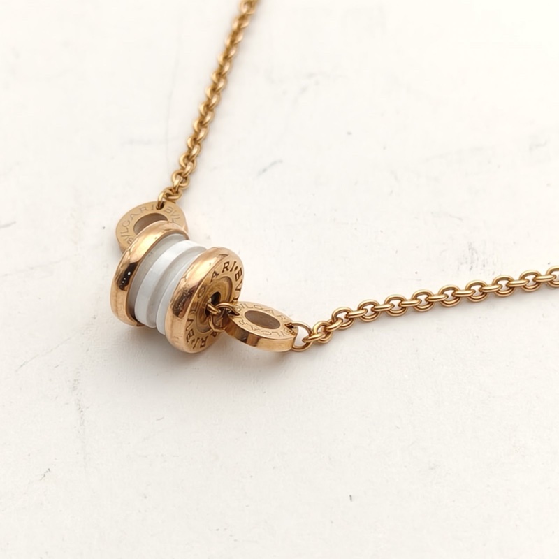 BVLGARI B.ZERO1小彈簧手鏈18K玫瑰金/白陶瓷S-M碼-2