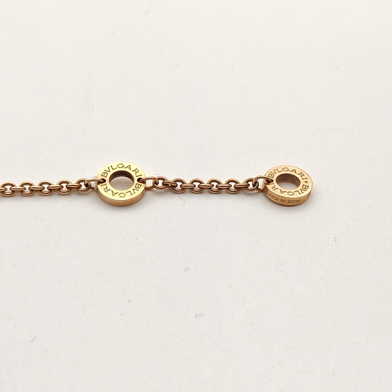 BVLGARI B.ZERO1小彈簧手鏈18K玫瑰金/白陶瓷S-M碼-3