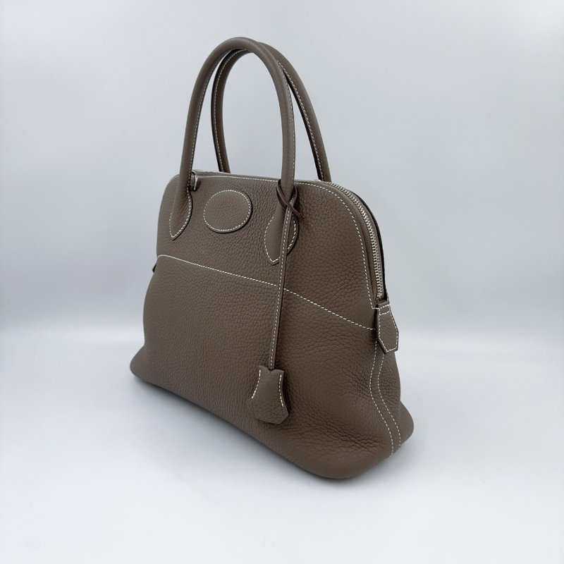 Hermes大象灰T/C皮銀扣bolide 31手提側背包-3