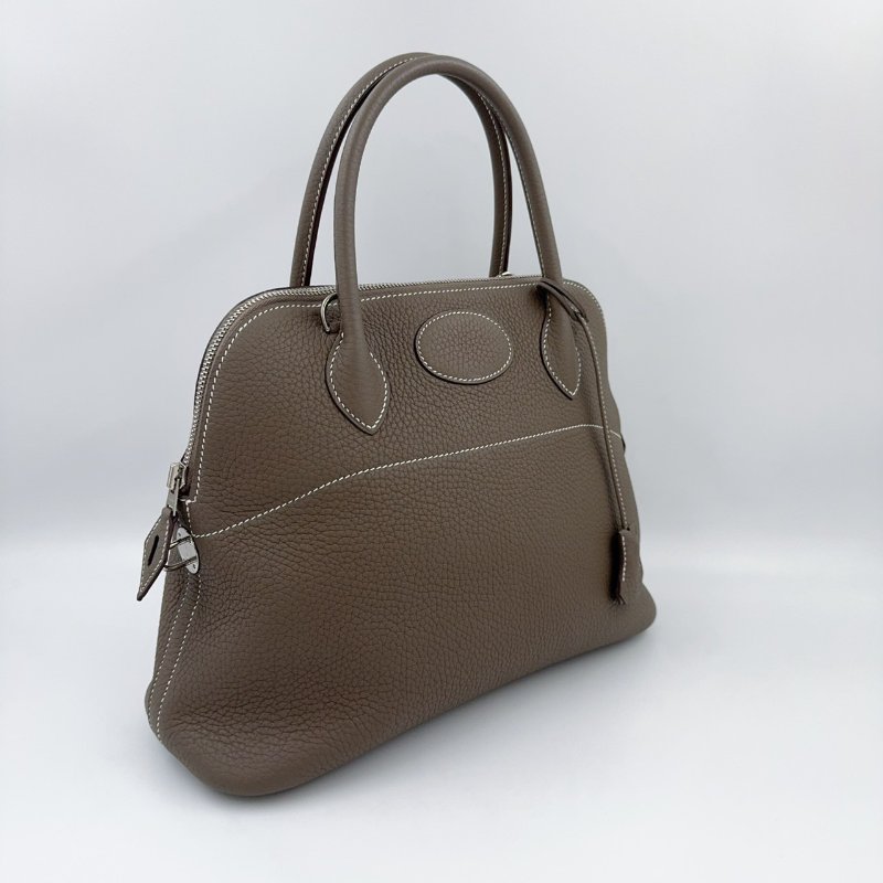 Hermes大象灰T/C皮銀扣bolide 31手提側背包-4