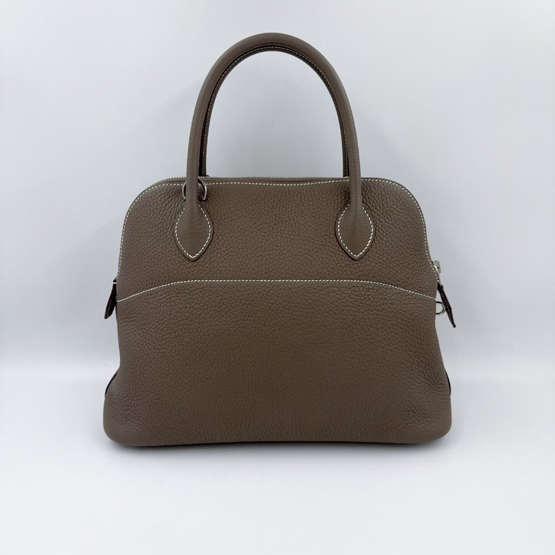 Hermes大象灰T/C皮銀扣bolide 31手提側背包-5