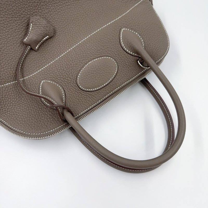 Hermes大象灰T/C皮銀扣bolide 31手提側背包-6