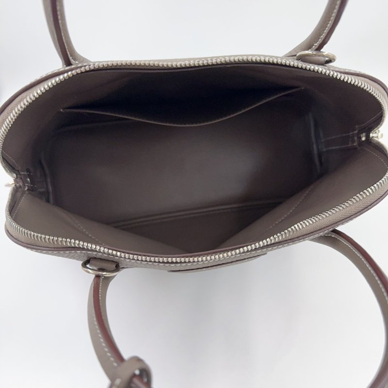 Hermes大象灰T/C皮銀扣bolide 31手提側背包-7