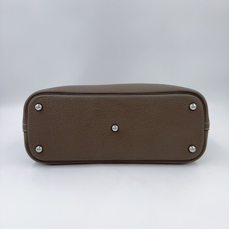 Hermes大象灰T/C皮銀扣bolide 31手提側背包-8