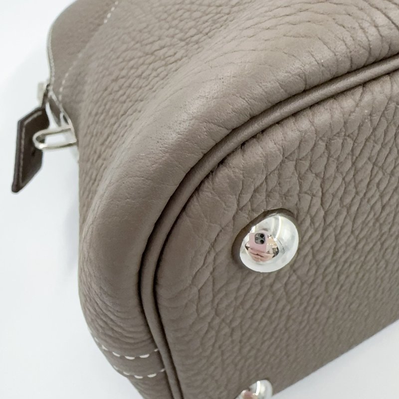 Hermes大象灰T/C皮銀扣bolide 31手提側背包-9