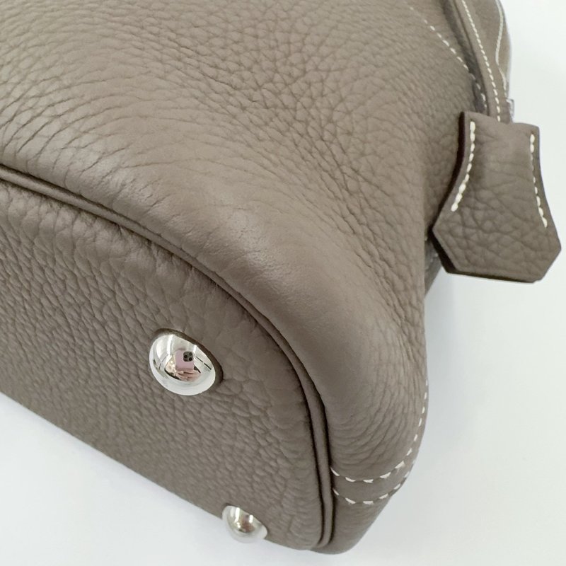 Hermes大象灰T/C皮銀扣bolide 31手提側背包-10