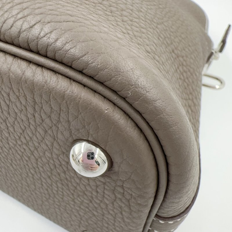 Hermes大象灰T/C皮銀扣bolide 31手提側背包-12