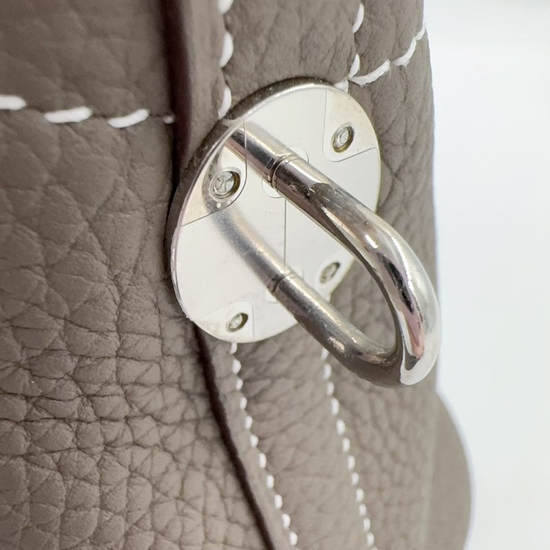 Hermes大象灰T/C皮銀扣bolide 31手提側背包-16