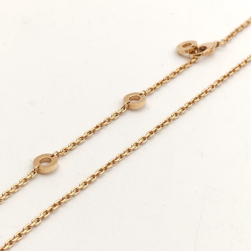 BVLGARI B.ZERO1彈簧項鏈ROCK鉚釘小號黑邊18K玫瑰金/黑陶瓷-3