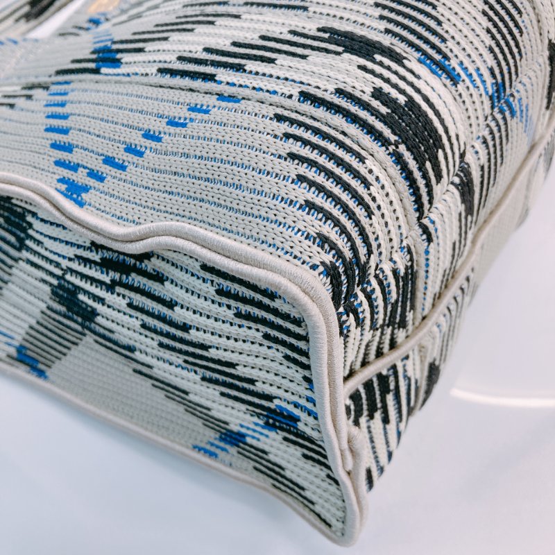 MS0621 Burberry 博柏利 巴寶莉 帆布毛織 手提小包 灰色 亂紋 復古金扣 Check Knitted Tote Bag Mini Canvas Grey x GHW-5