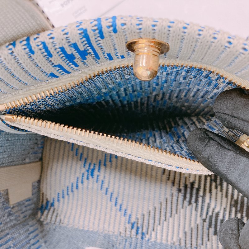 MS0621 Burberry 博柏利 巴寶莉 帆布毛織 手提小包 灰色 亂紋 復古金扣 Check Knitted Tote Bag Mini Canvas Grey x GHW-12