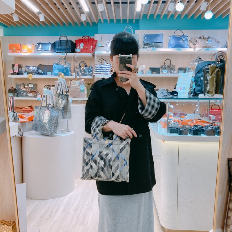 MS0621 Burberry 博柏利 巴寶莉 帆布毛織 手提小包 灰色 亂紋 復古金扣 Check Knitted Tote Bag Mini Canvas Grey x GHW-15