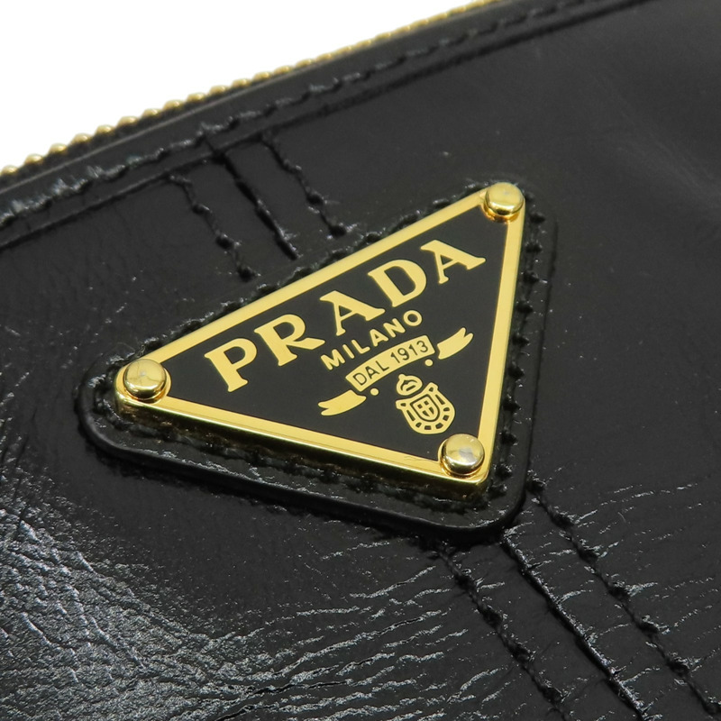 黑色 牛皮 Pouch 拉鍊長夾 1MB051【PRADA普拉達】 1MB051-6