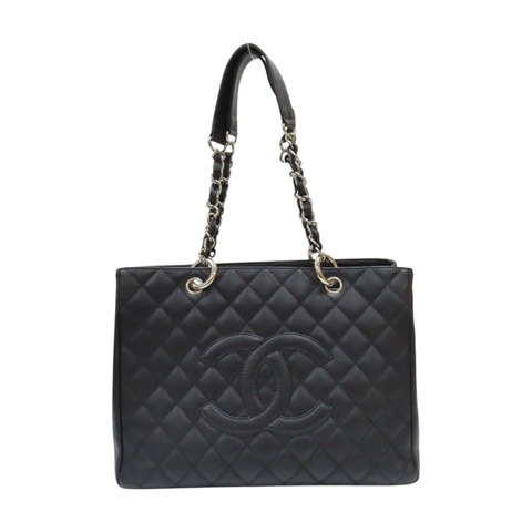 黑色 菱格紋 荔枝牛皮 GST 肩背包 銀釦【CHANEL 香奈兒】 A50995