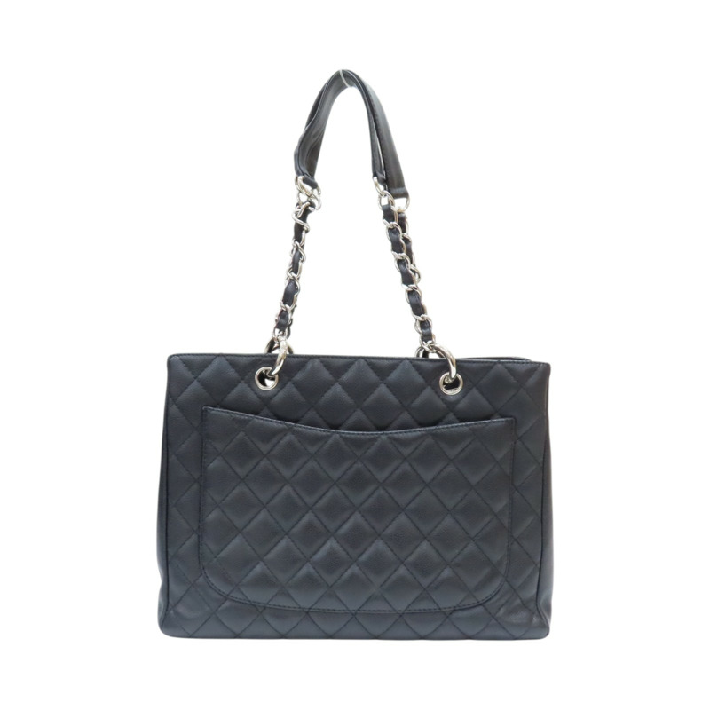 黑色 菱格紋 荔枝牛皮 GST 肩背包 銀釦【CHANEL 香奈兒】 A50995-1
