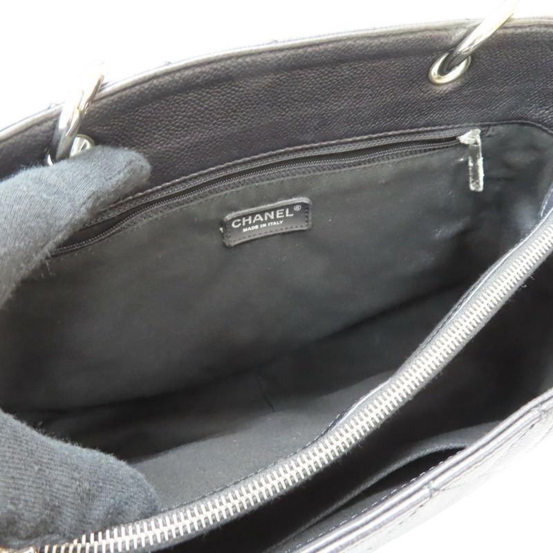 黑色 菱格紋 荔枝牛皮 GST 肩背包 銀釦【CHANEL 香奈兒】 A50995-4