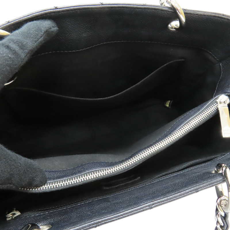 黑色 菱格紋 荔枝牛皮 GST 肩背包 銀釦【CHANEL 香奈兒】 A50995-5