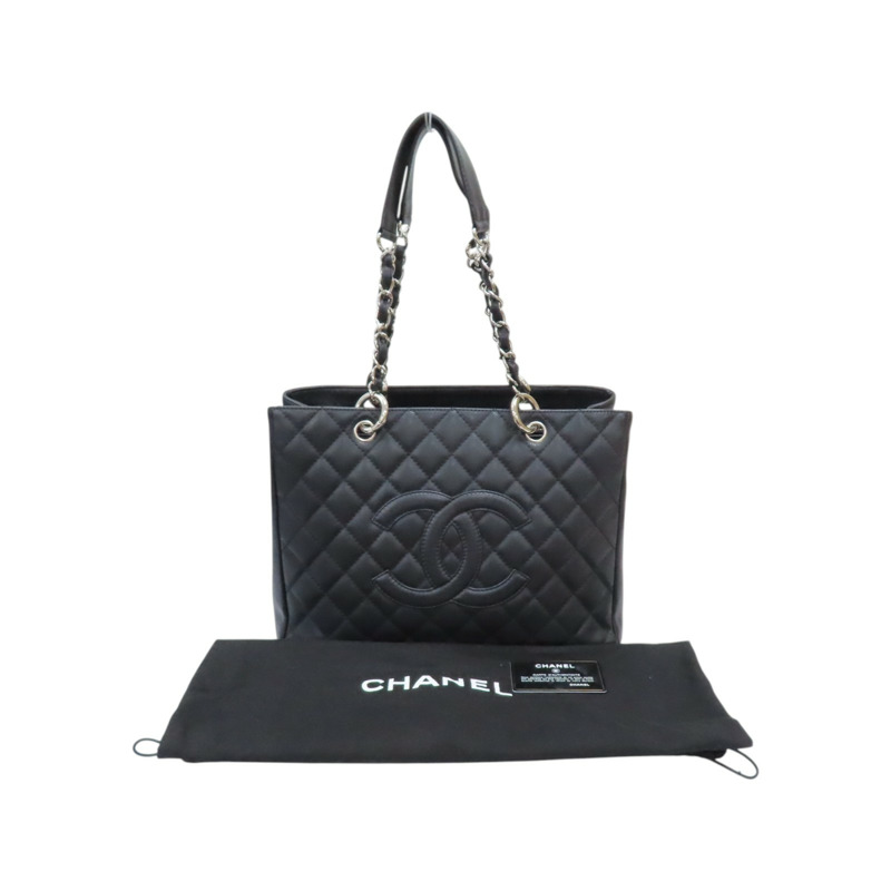 黑色 菱格紋 荔枝牛皮 GST 肩背包 銀釦【CHANEL 香奈兒】 A50995-10